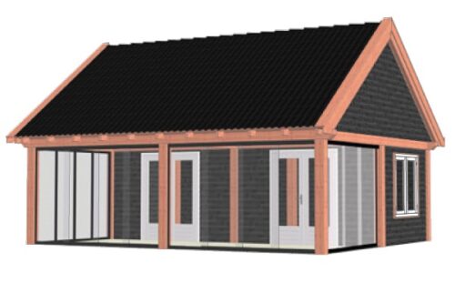 Buitenverblijf Zadeldak XXL 785x700 cm - Combinatie 1