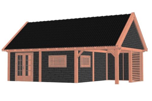 Buitenverblijf Zadeldak XXL 950x595 cm - Combinatie 1