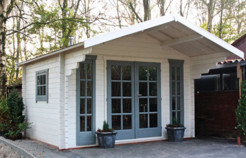 Blokhut Inglund 380x320 cm + luifel 150 cm - geïmpregneerd