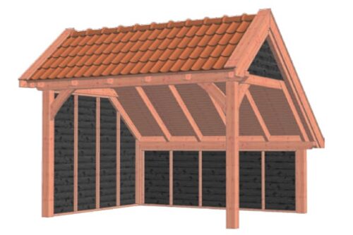 Kapschuur De Hoeve XL 415x380 cm - Combinatie 1