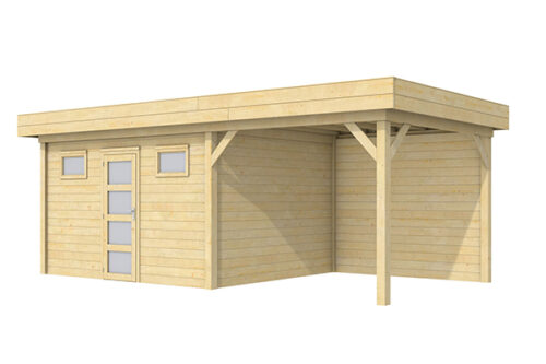 Blokhut Kievit 400x300 cm + luifel 400 cm