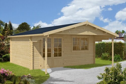 Blokhut Klaas 500x400 cm + luifel 200 cm