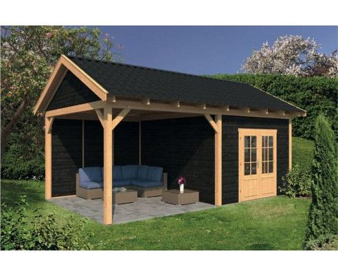 Lariks/Douglas Overkapping Hamar XL type 3 zwart 678x445cm