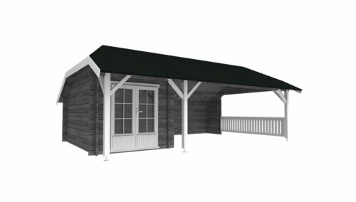 Wolfskapschuur WKS12 745x535 cm inclusief berging - geïmpregneerd