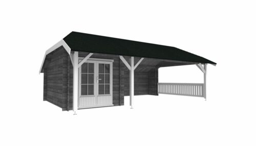 Wolfskapschuur WKS12 745x535 cm inclusief berging - gecoat