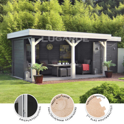 Tuinhuis Prima Olympia (met overkapping) - 600x300 cm