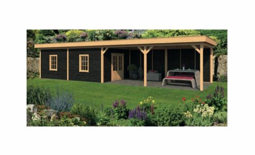 Lariks/Douglas Overkapping Oslo XL type 11 zwart 1303x430 cm