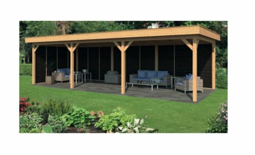 Lariks/Douglas Overkapping Oslo XL type 6 zwart 990x430 cm