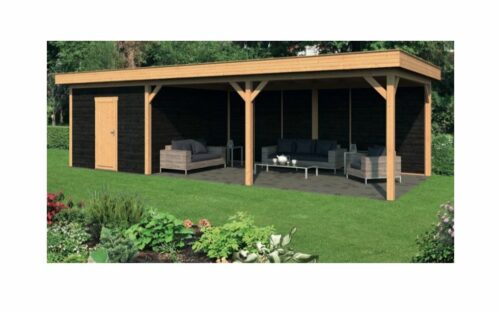 Lariks/Douglas Overkapping Oslo XL type 7 zwart 990x430 cm