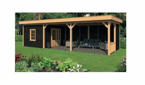 Lariks/Douglas Overkapping Oslo XL type 8 zwart 990x430 cm