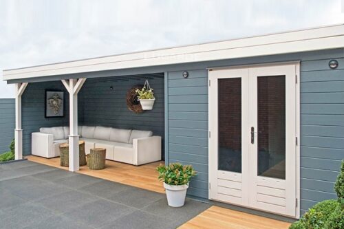 Tuinhuis Prima Jolien (met overkapping) PR33 - 840x240 cm
