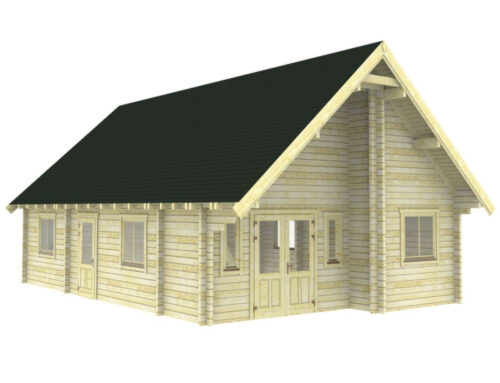 Recreatiewoning 630x950 cm + voorluifel 150 cm 70mm