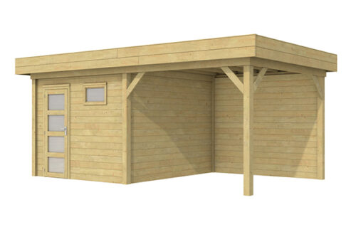 Blokhut Tapuit 300x300 cm + luifel 400 cm - Geïmpregneerd