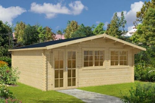 Blokhut Truus 595x500 cm + luifel 75 cm - geïmpregneerd