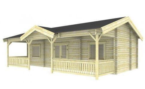 Tuinverblijf 930x380 cm + voorluifel 250 cm 70mm