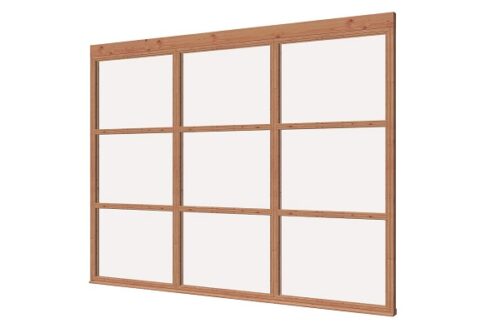 Vast glaswand De Luxe Type R 3-delig