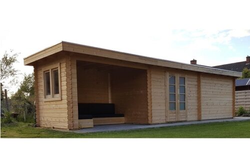 Blokhut/Tuinhuis Veldegem 300x250 cm + 2x luifel 250 cm