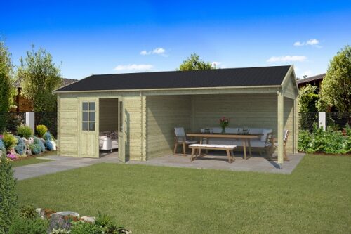 Blokhut Octavio Groen geïmpregneerd 7010x400 cm