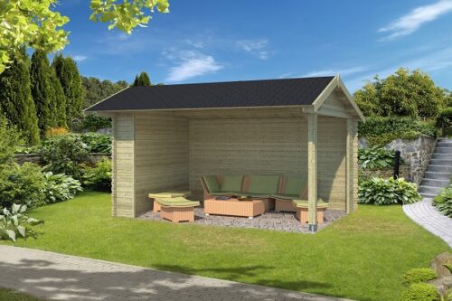 Blokhut Rosea Groen geïmpregneerd 445x320 cm