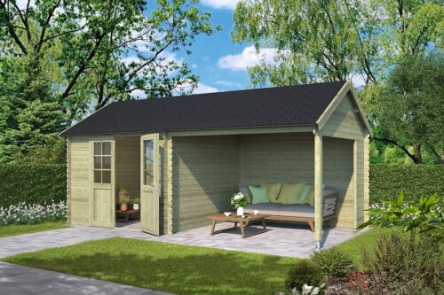 Blokhut Fraya Groen geïmpregneerd 595x295 cm