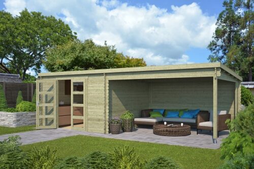 Blokhut Olenka Groen Geïmpregneerd 730x350 cm