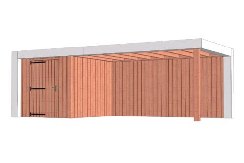 Buitenverblijf Verona 755x335 cm - Plat dak model links - Combinatie 1