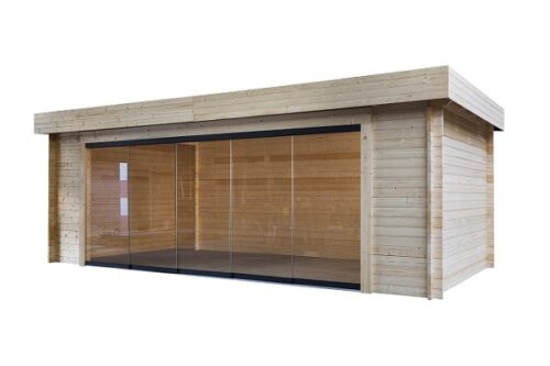 Buitenverblijf G6634 667x340 cm 40 mm inclusief glaswanden