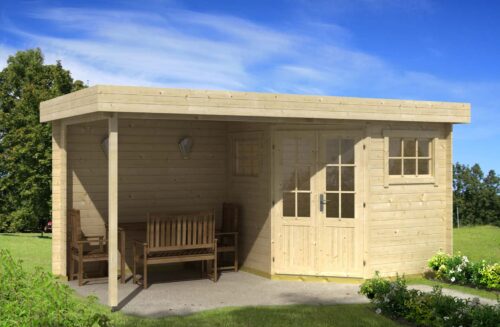 5-hoekig tuinhuis model moezel-28 met plat dak