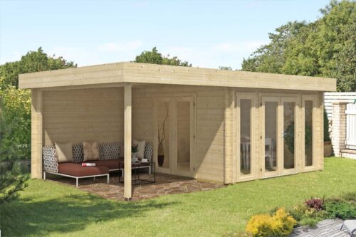 Plat dak tuinhuis model corsica 44 iso