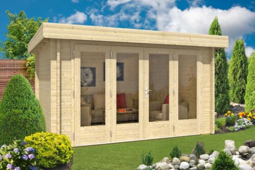 Tuinhuis java-44 a iso met grote vouwdeur met grote vouwdeur