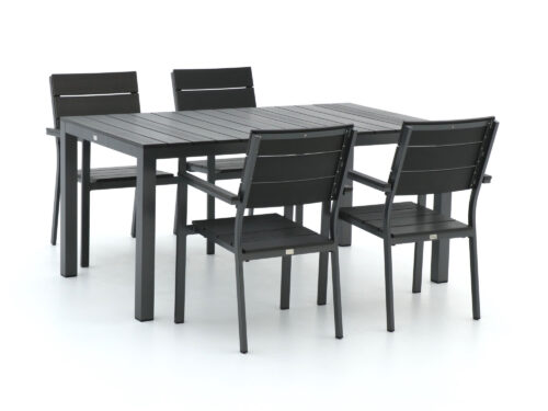 Bellagio Bravo/Fidenza 160cm dining tuinset 5-delig stapelbaar - Laagste prijsgarantie!