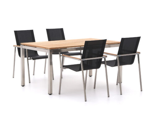 Bernstein Mainz/Freiburg 160cm dining tuinset 5-delig stapelbaar - Laagste prijsgarantie!