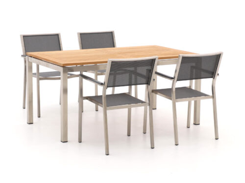 Bernstein Freiburg 160cm dining tuinset 5-delig stapelbaar - Laagste prijsgarantie!