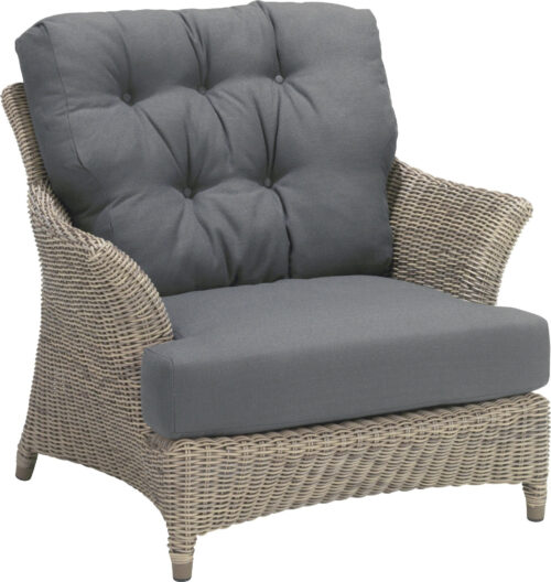 4 Seasons Outdoor Valentine lounge stoel met 2 kussens - Pure