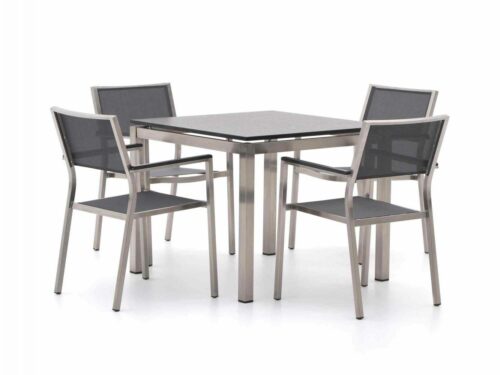 Bernstein Freiburg/Bremen 90cm dining tuinset 5-delig stapelbaar - Laagste prijsgarantie!