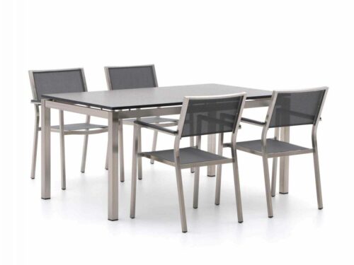 Bernstein Freiburg/Bremen 160cm dining tuinset 5-delig stapelbaar - Laagste prijsgarantie!