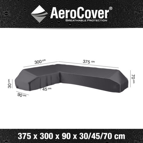 AeroCover platformloungeset L 375 x 300 x 90 x 30/45/70 cm links