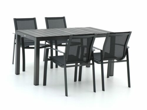 R&S Design Altea/Fidenza 145cm dining tuinset 5-delig stapelbaar - Laagste prijsgarantie!