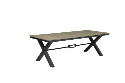 Robusto tafel 240x100xH76 VW vintage teak/ carbon black