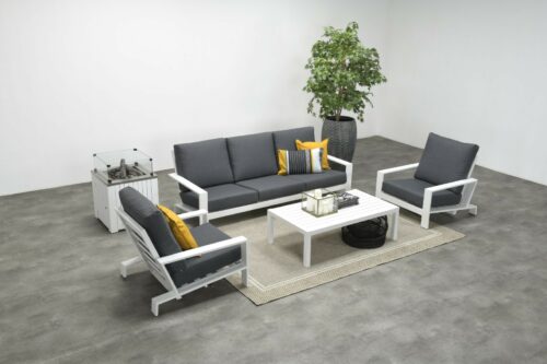 Lincoln lounge tafel 140x70 mat wit