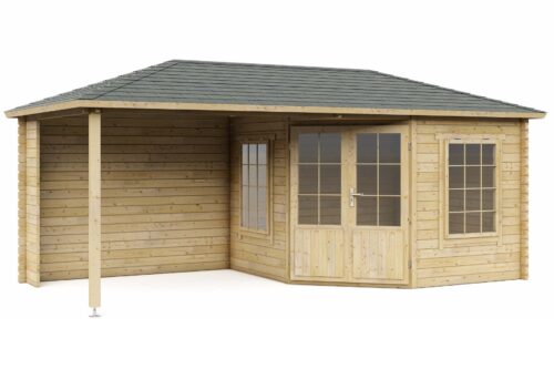Blokhut 3055Z 300x300 cm + luifel 275 cm