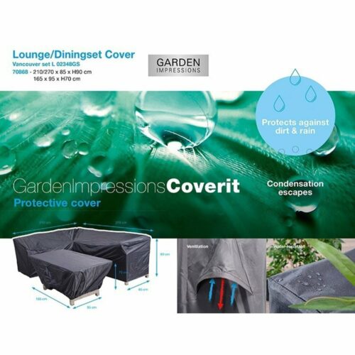 Garden Impressions beschermhoes voor de Vancouver loungeset links 210 x 270 x 85 x 90 cm
