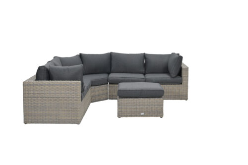 Menorca lounge set 4-dlg vintage willow L-shape/r.black