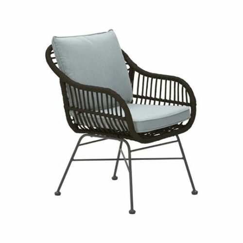 Margriet dining fauteuil zwart rotan/ mint grey