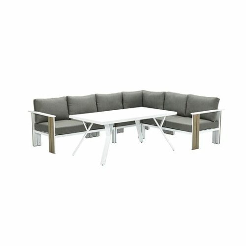 Plato L/D hoekset 5-dlg VW vint. teak/mat wit/moss gr