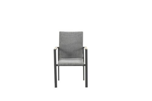 Ottawa dining stoel carbon black/ grijs/ teak look