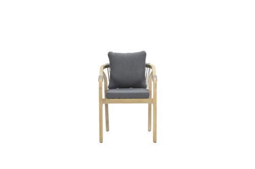 Santos dining fauteuil acacia white wash/ antraciet