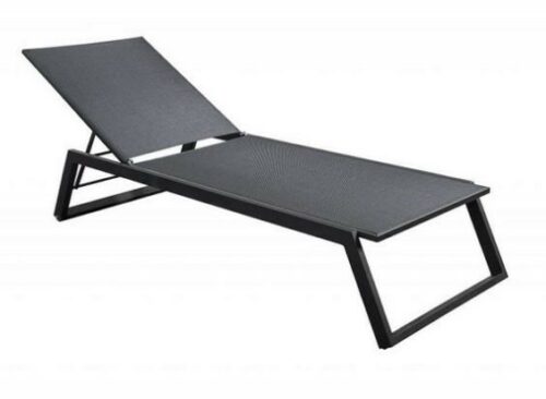 Mizu stackable lounger alu black/black textilene