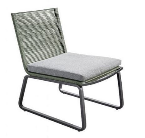 Kome lounge chair alu dark grey/rope green/akarui
