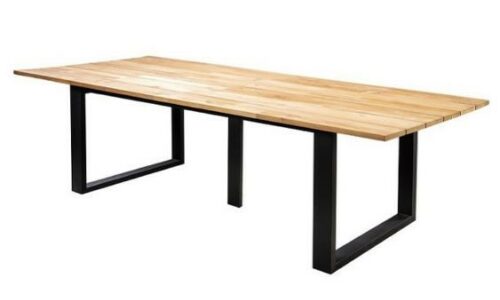 Kaihou table 350x100cm. alu black/teak